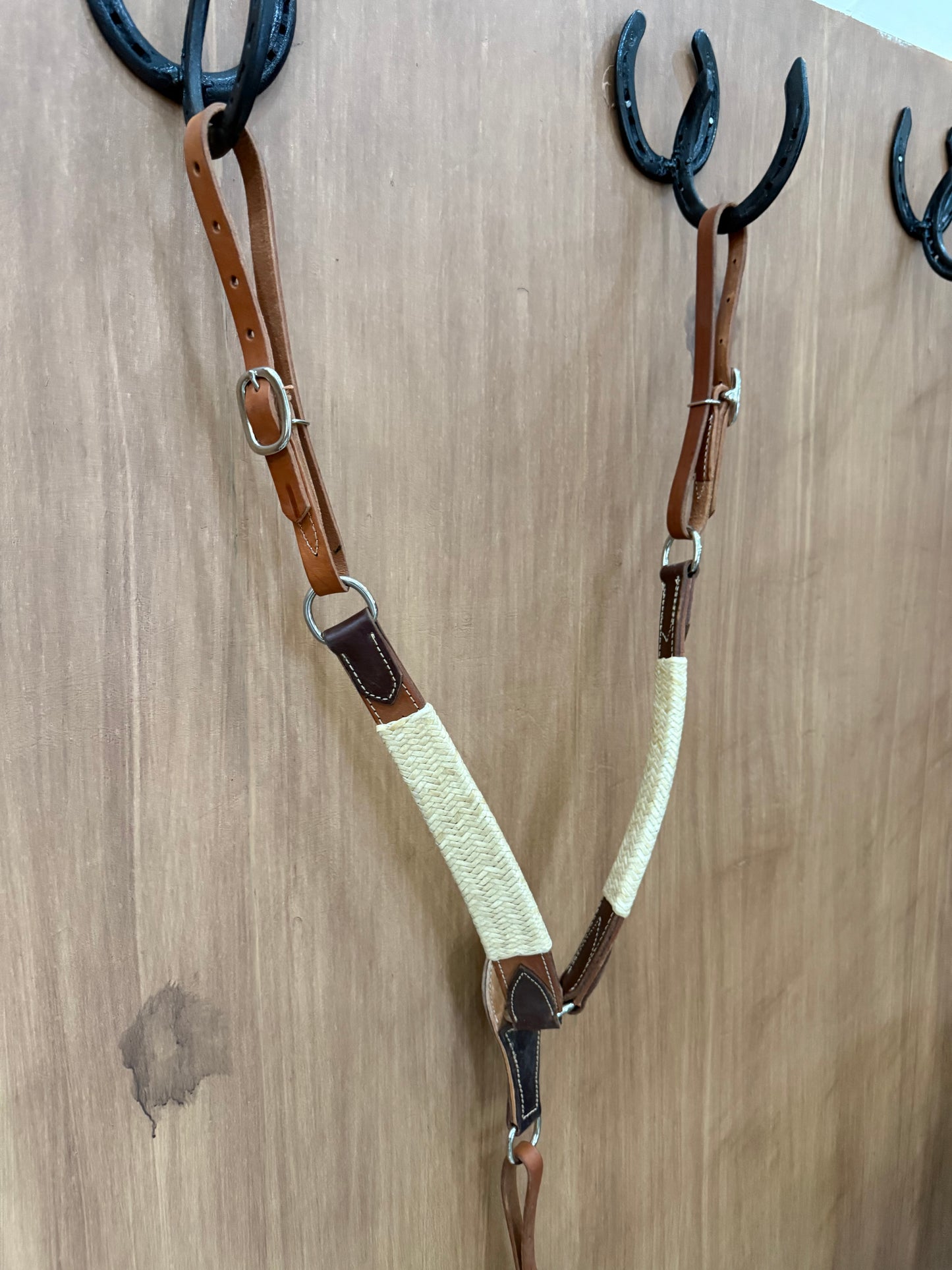 Rawhide breast collar natural color