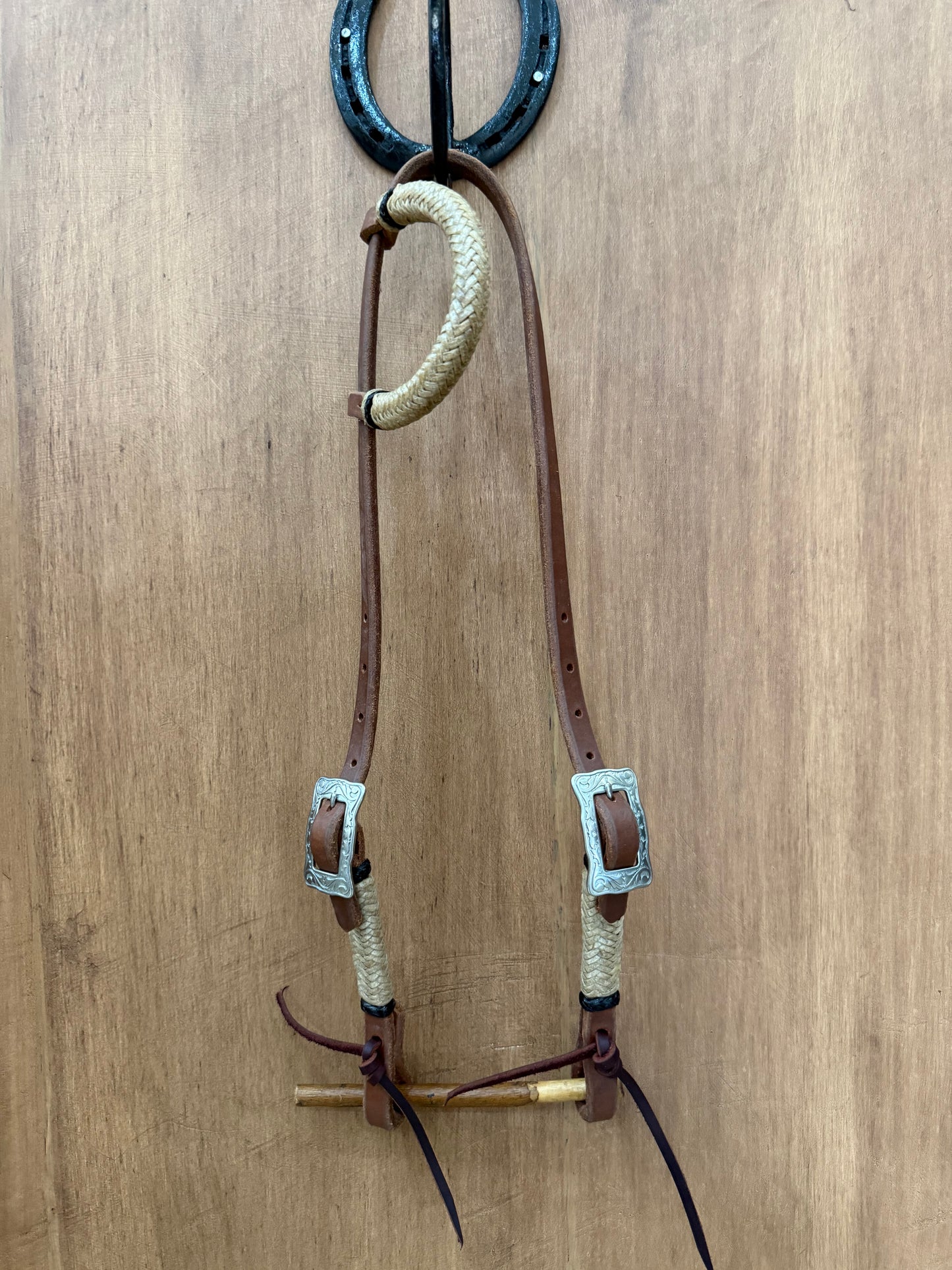 Rawhide old harness leather One ear Two buckle