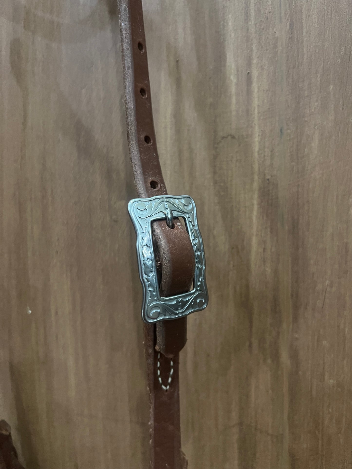 One ear two antique buckles headstall
