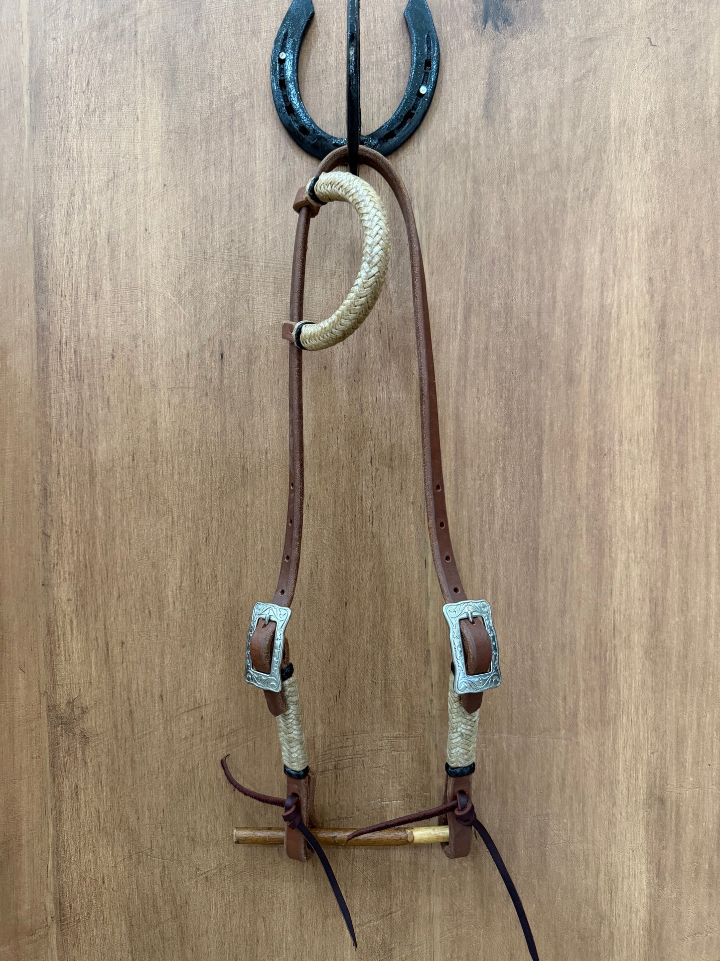 Rawhide old harness leather One ear Two buckle