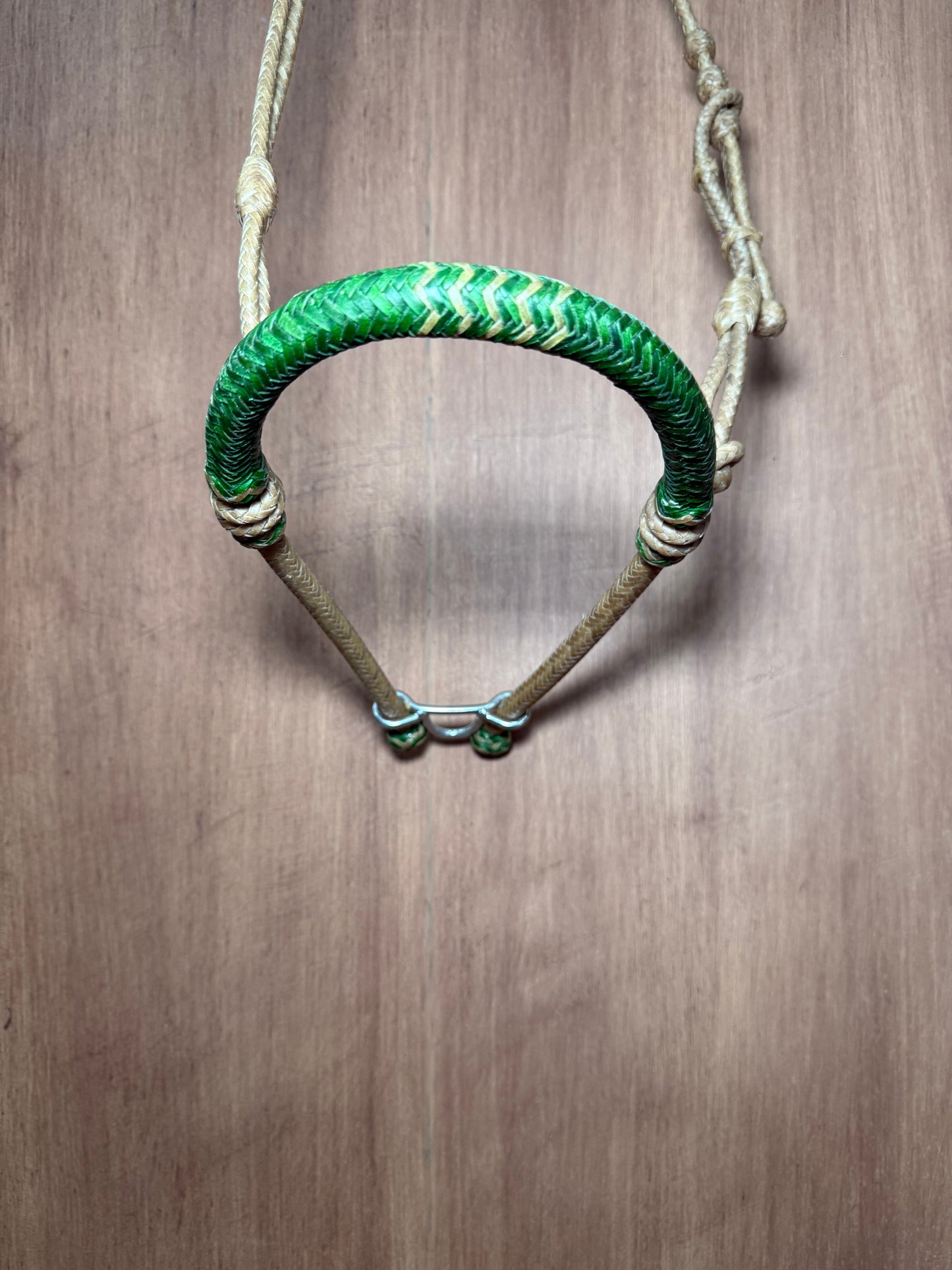 Braided Rawhide Rope Noseband with Tie-Down Ring