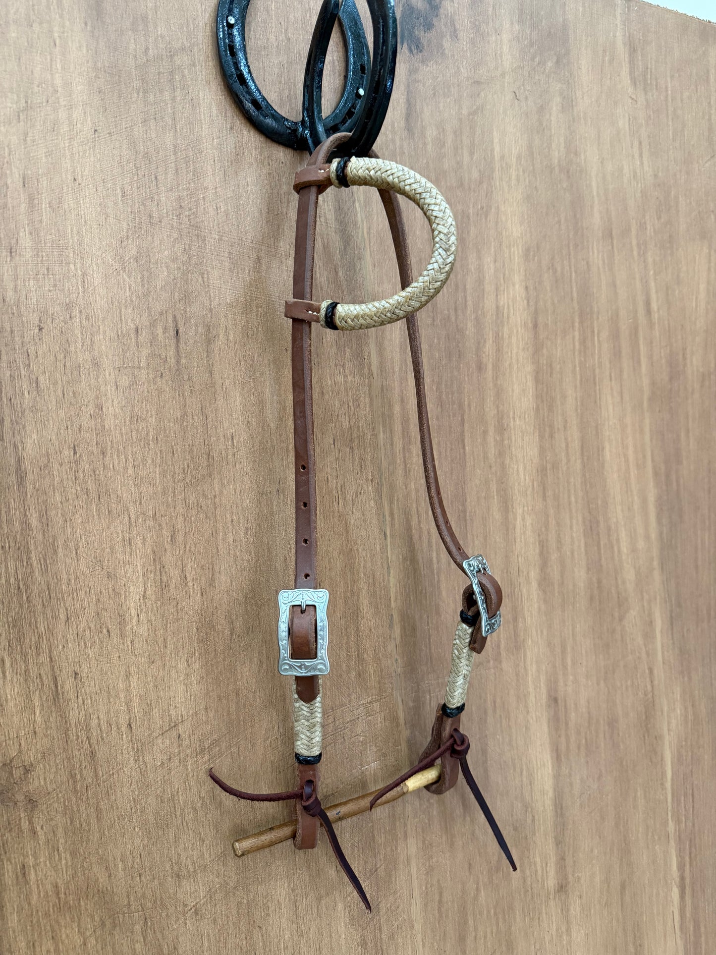Rawhide old harness leather One ear Two buckle