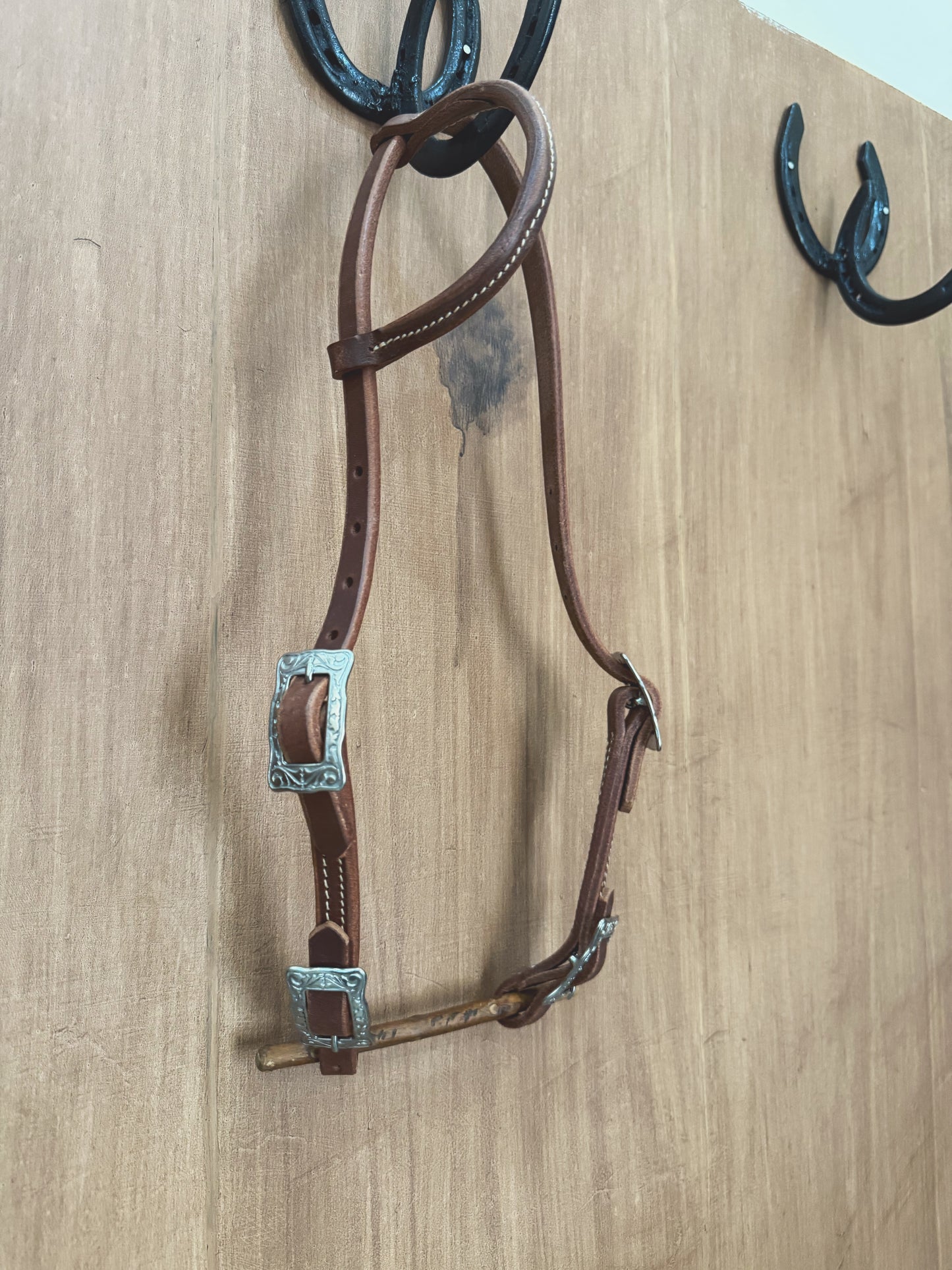 One ear 4 buckles Harness leather Headstall