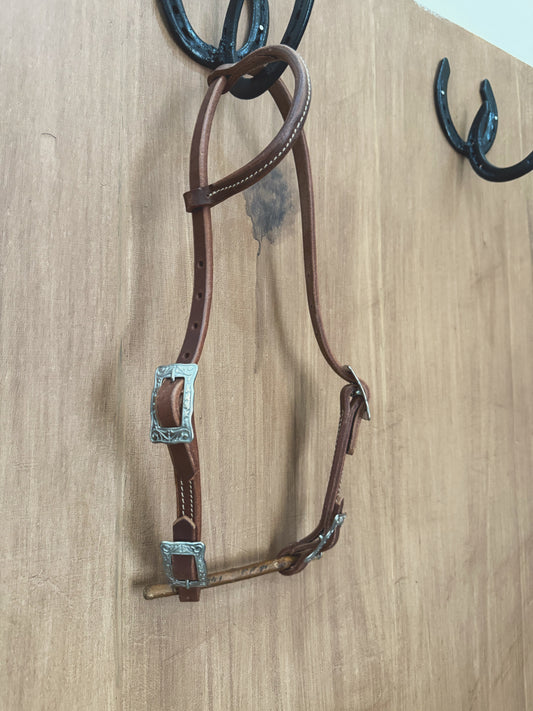 One ear 4 buckles Harness leather Headstall