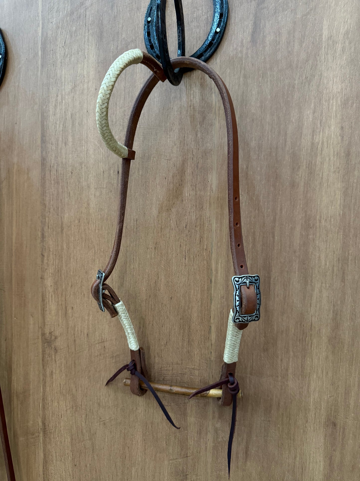 Rawhide old harness leather One ear Two buckle