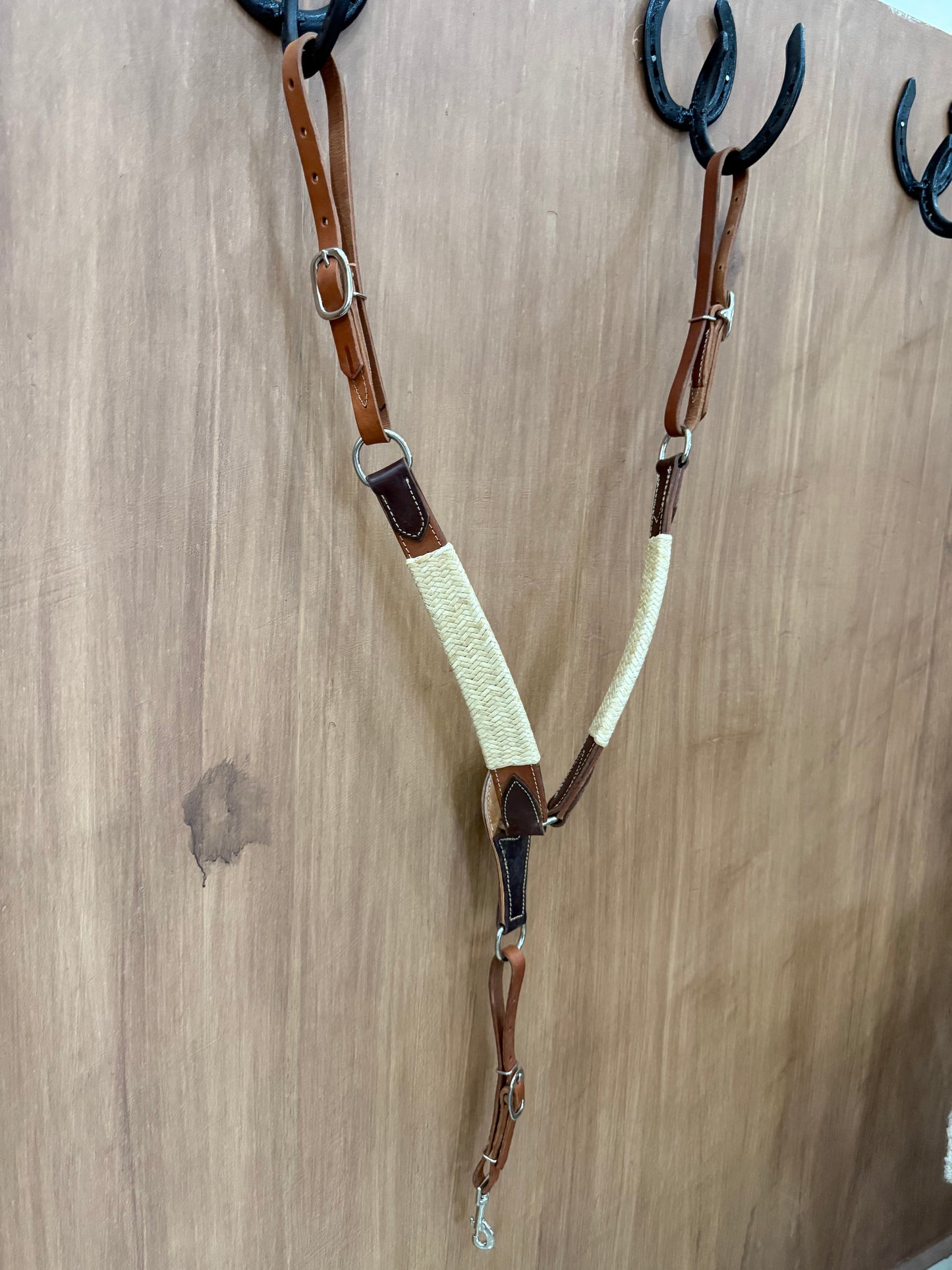Rawhide breast collar natural color