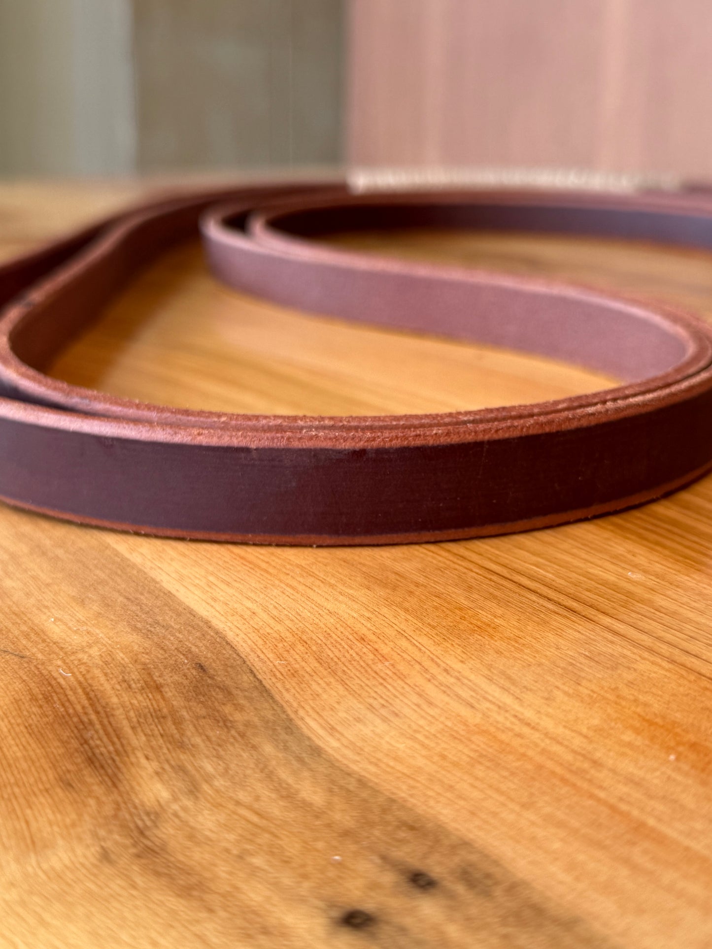 Leather reins with rawhide