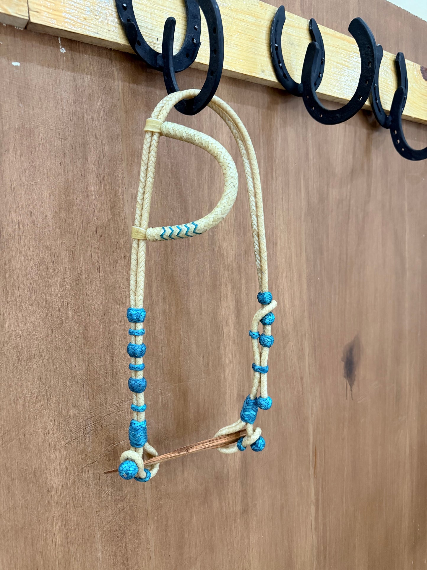 Braided rawhide one ear headstall