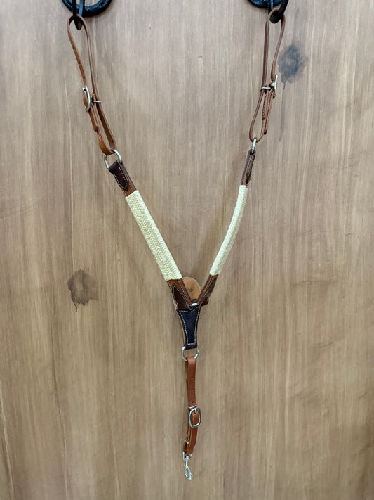 Rawhide breast collar natural color