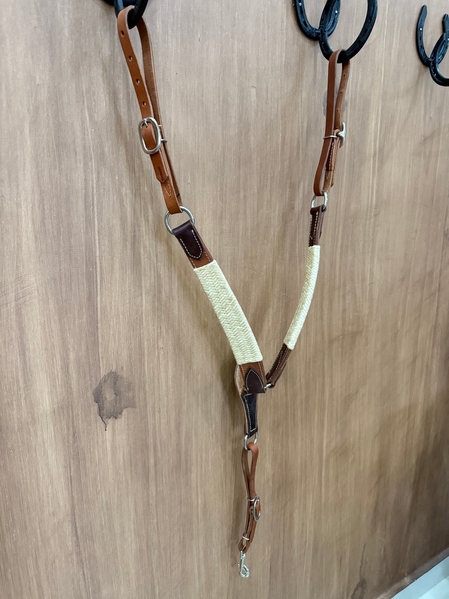 Rawhide breast collar natural color