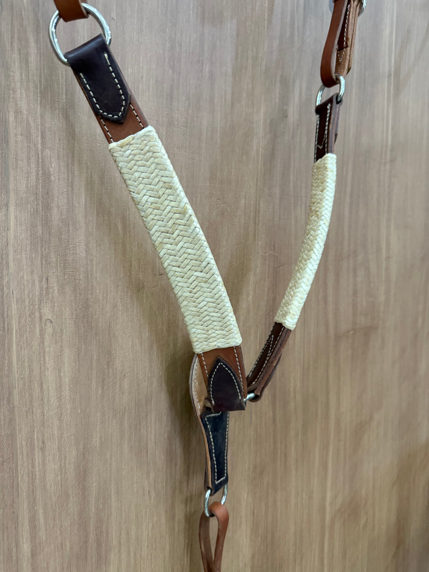 Rawhide breast collar natural color