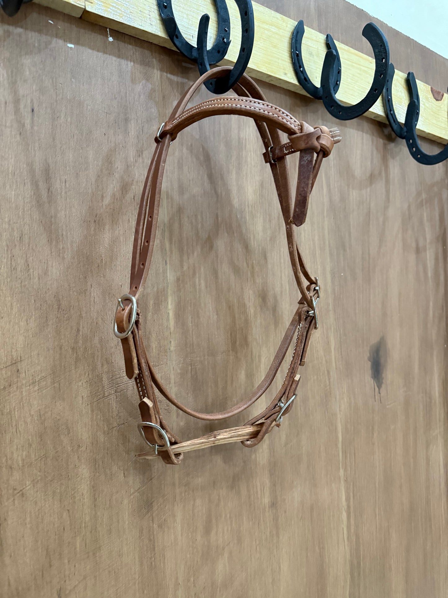 Crossover headstall leather 4 buckles