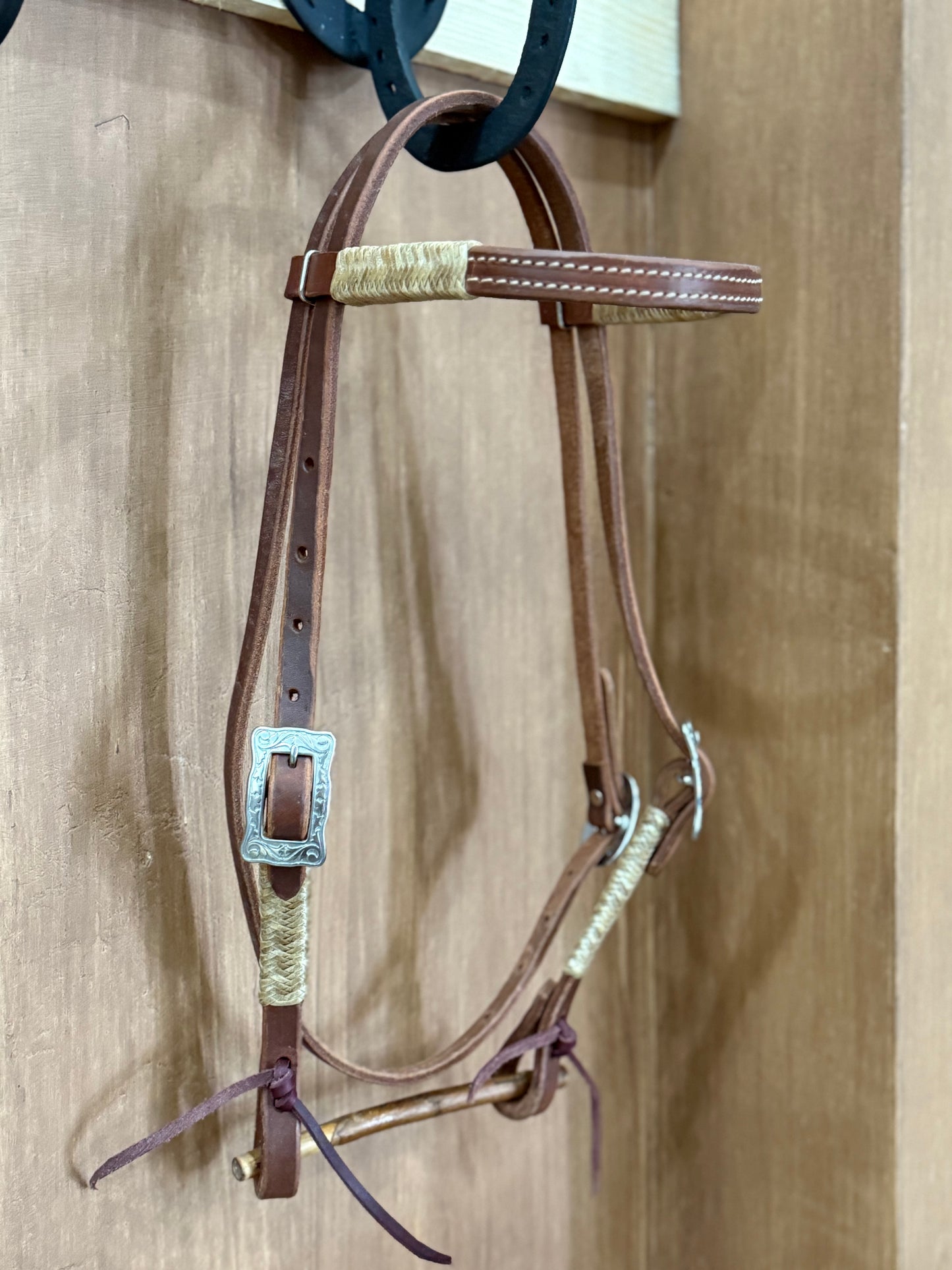 Rawhide Browband Headstall fancy buckle