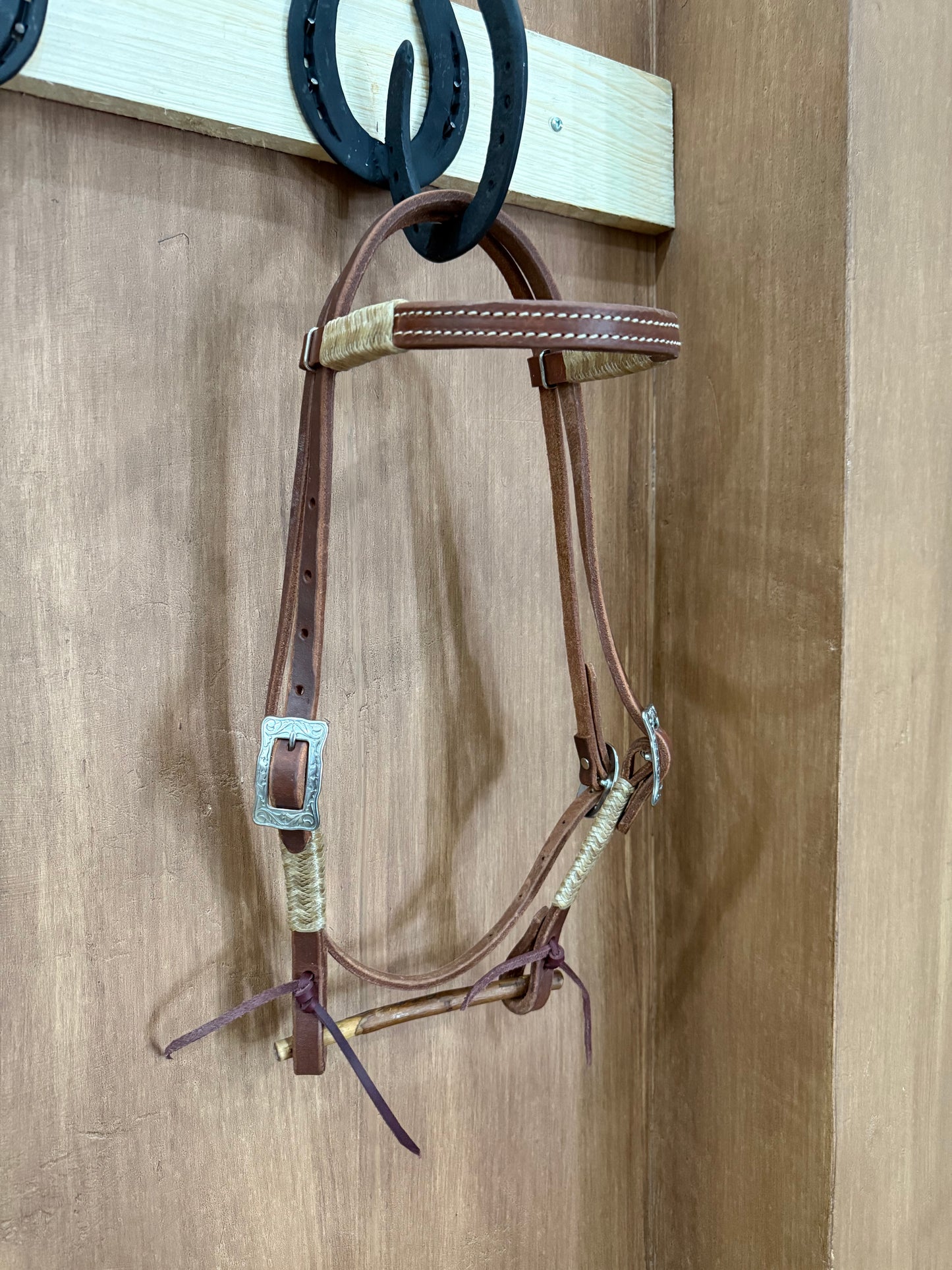 Rawhide Browband Headstall fancy buckle