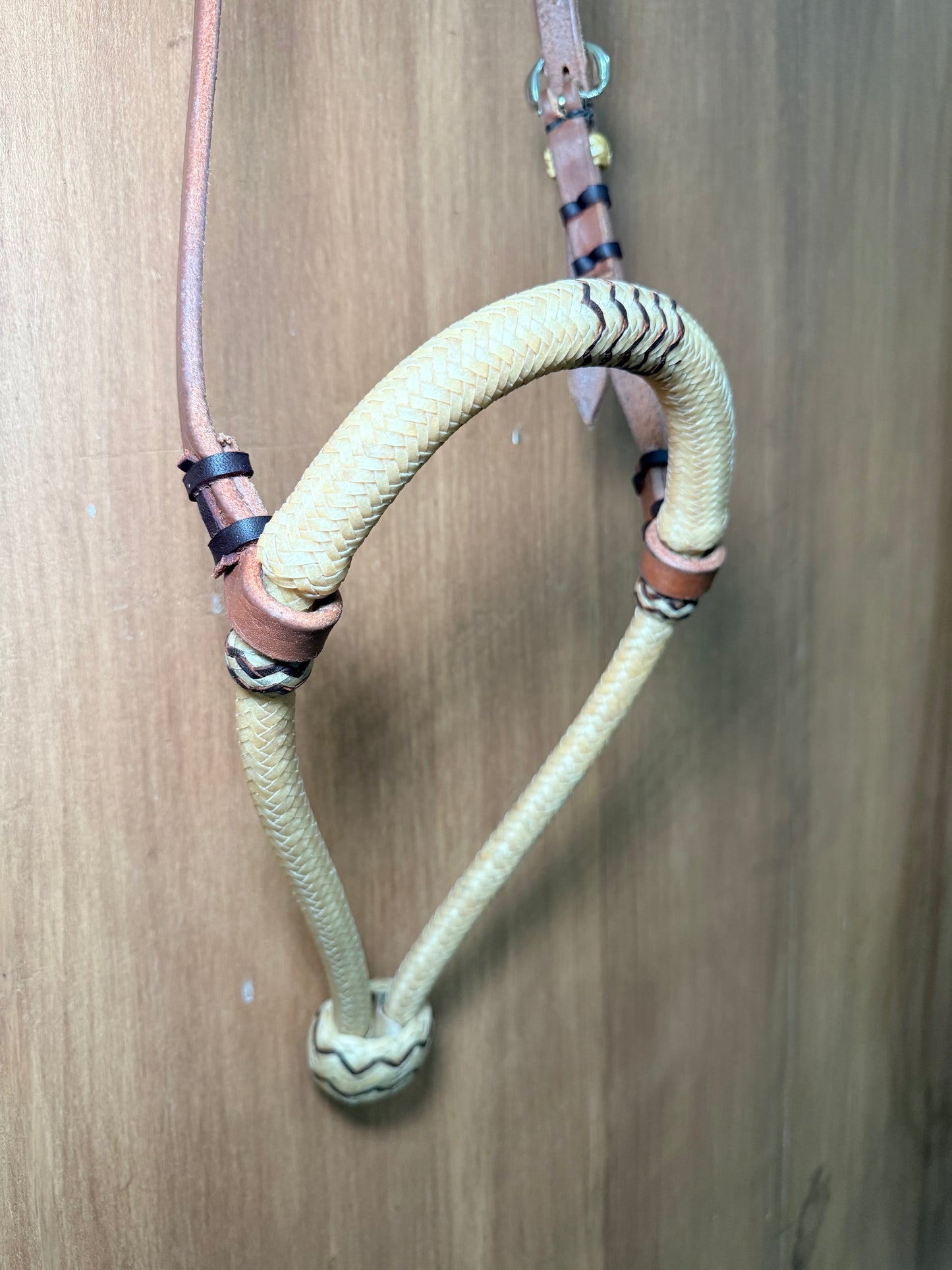 5/8” Hand-Braided Rawhide Bosal with One Ear Leather Bosal Hanger