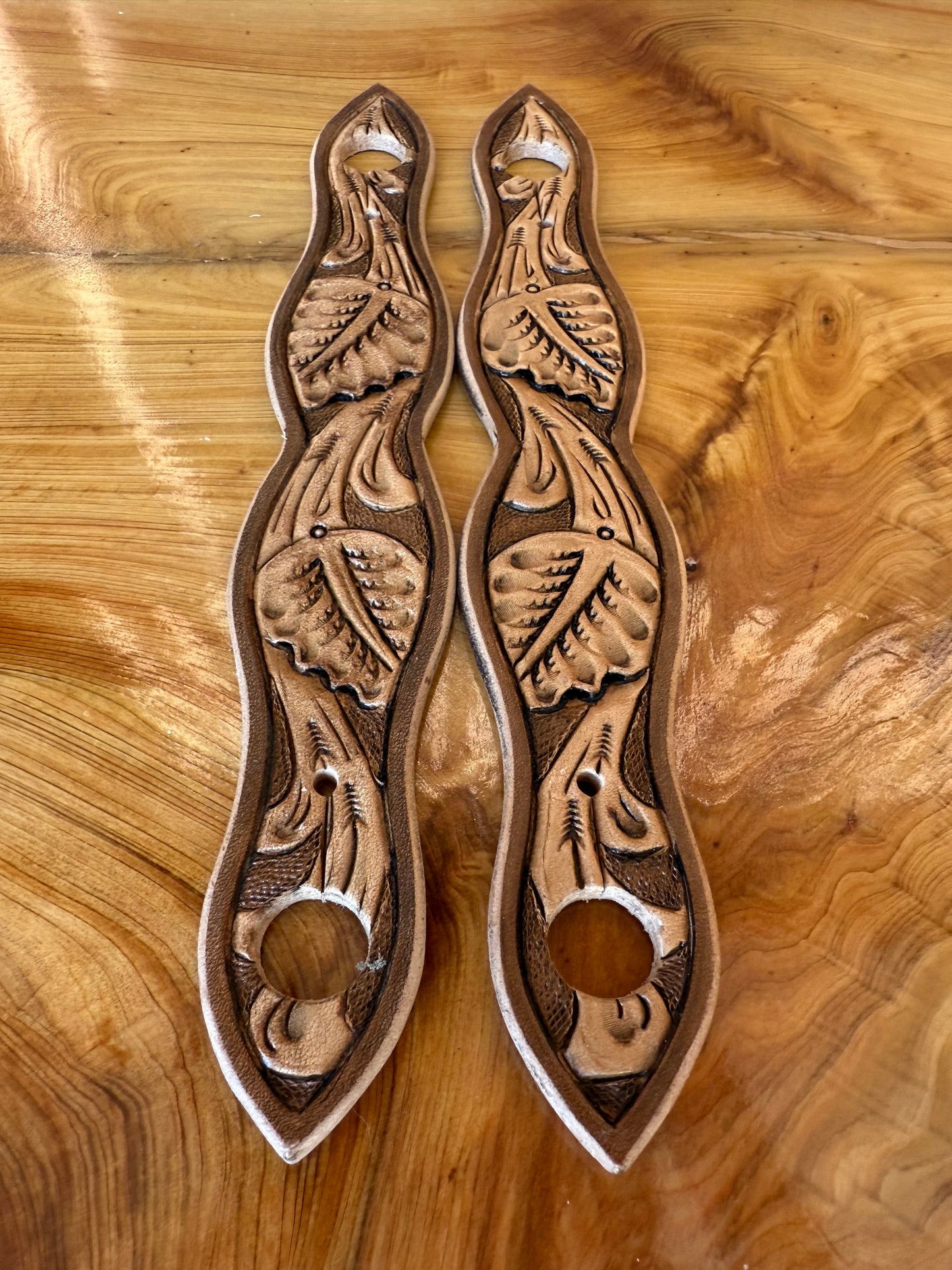 Hand-Tooled & Painted Leather Slobber Straps