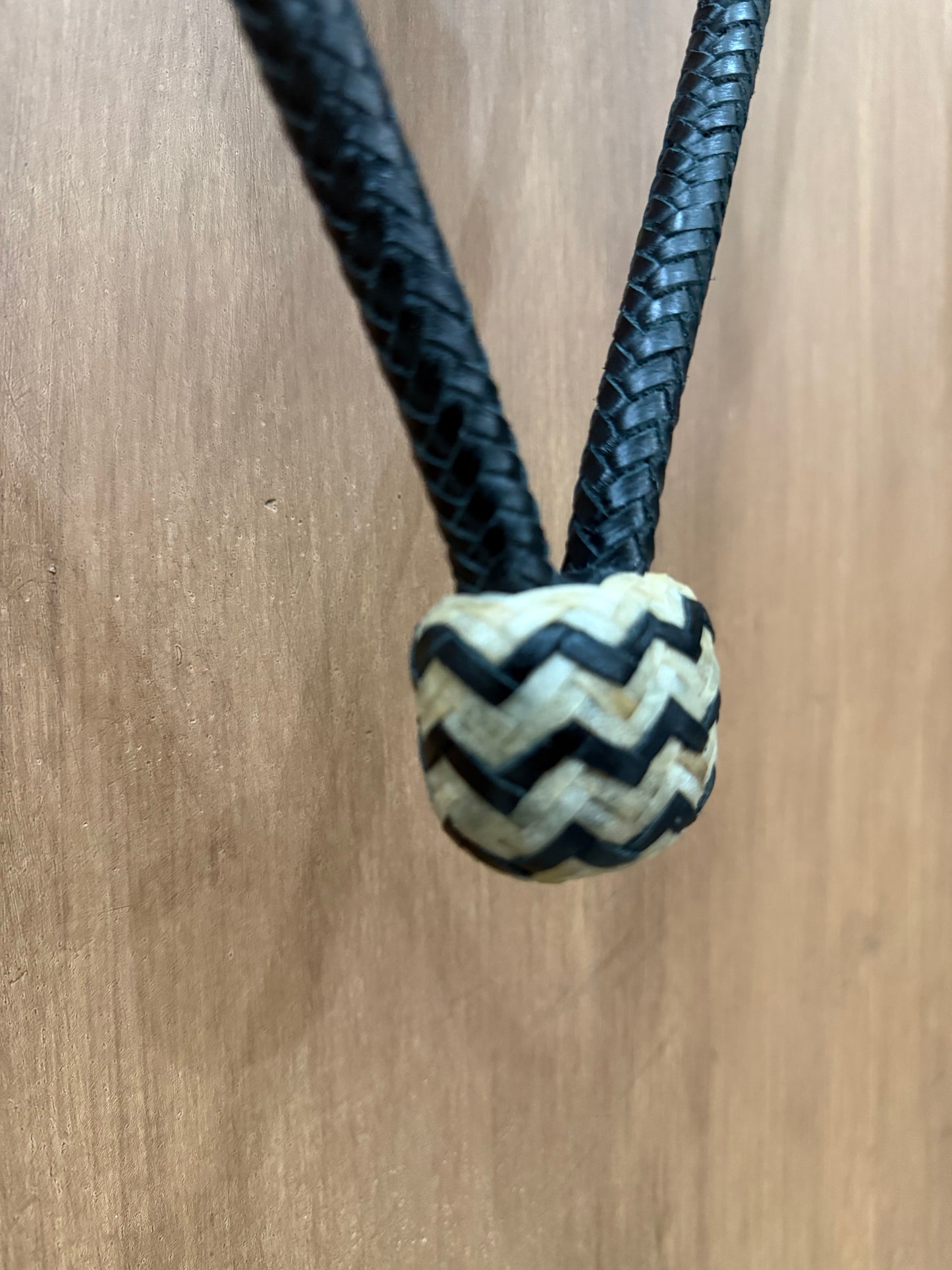 Two-toned rawhide bosal 1/2” with black accents