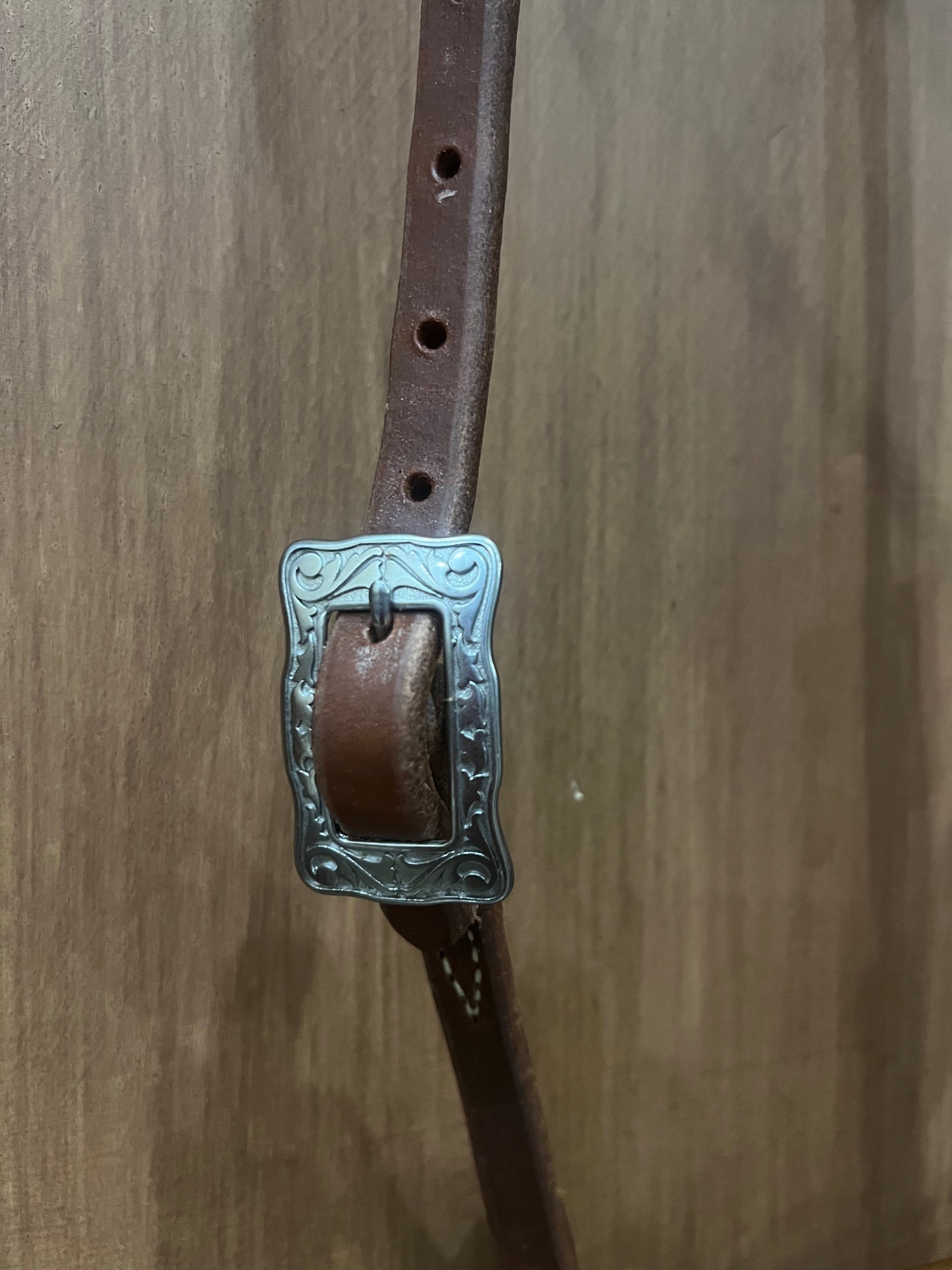 One ear two antique buckles headstall