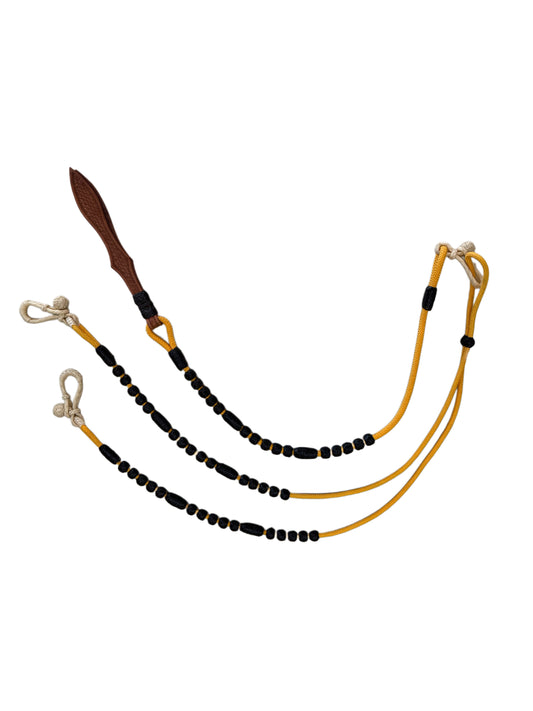 Nylon Romal Reins with rawhide buttons