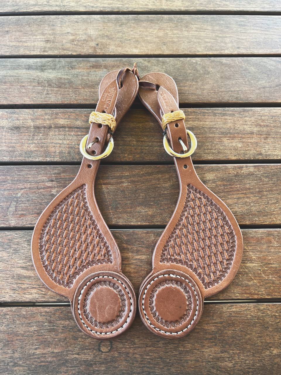 Wide Basket Stamp Spur Straps
