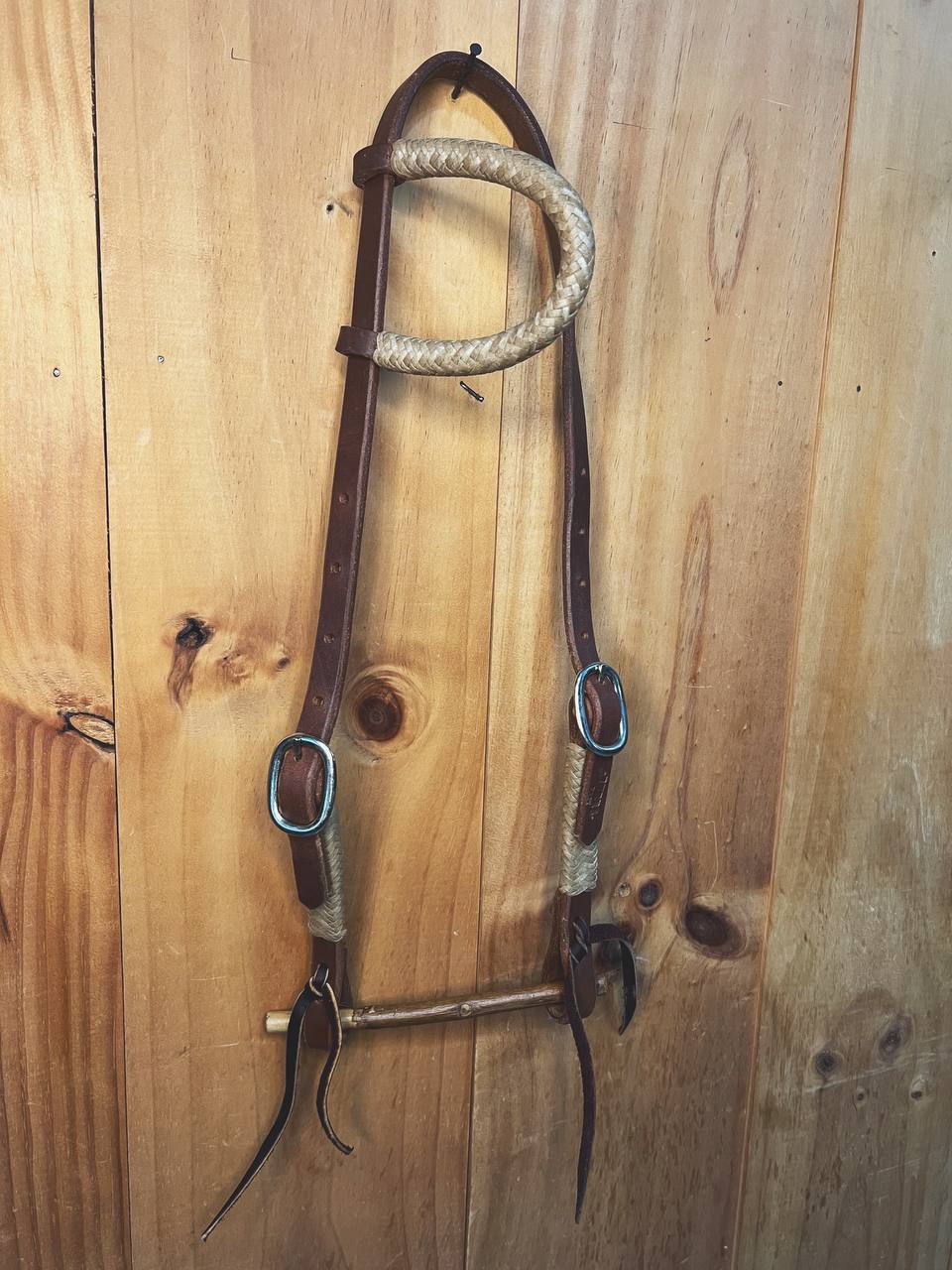 Rawhide old harness leather One ear Two buckle