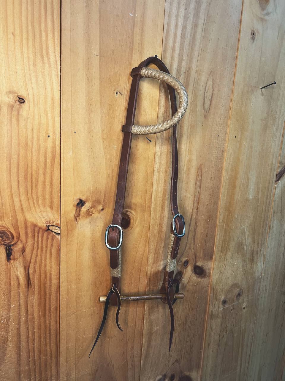 Rawhide old harness leather One ear Two buckle