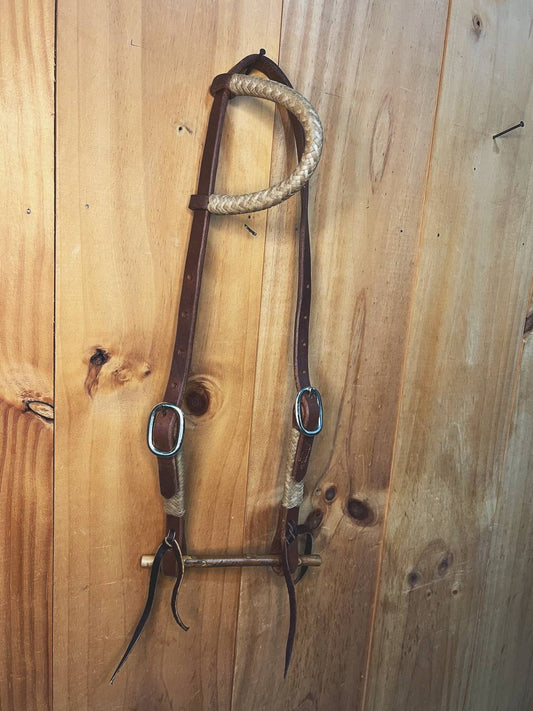 Rawhide old harness leather One ear Two buckle