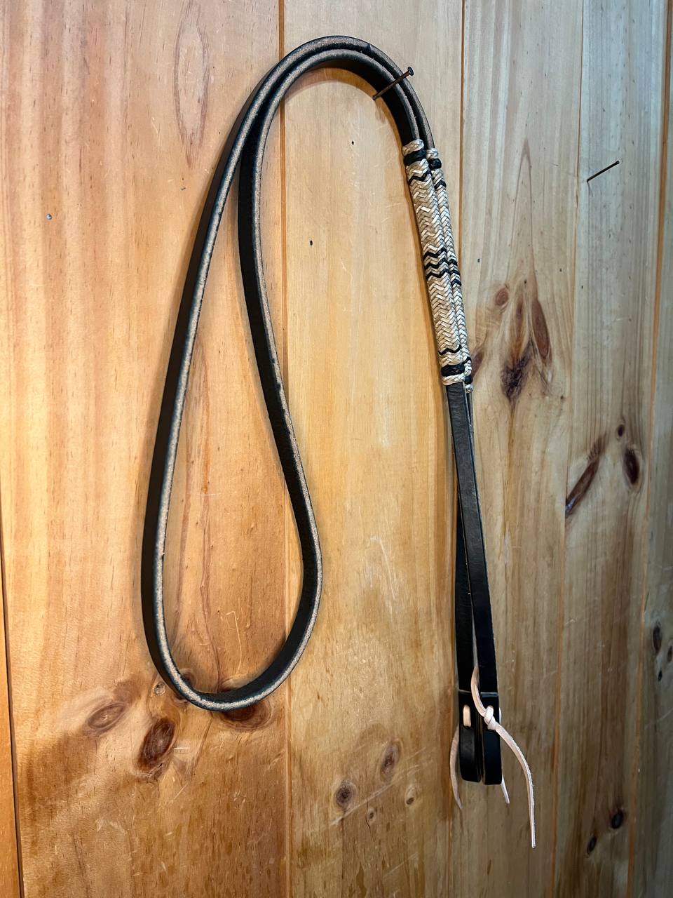 Rawhide Roping Black Harness leather reins