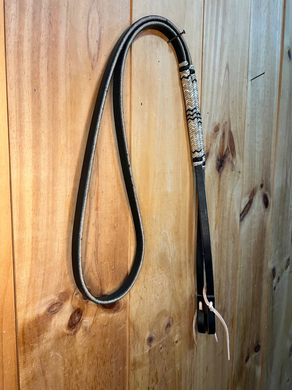 Rawhide Roping Black Harness leather reins
