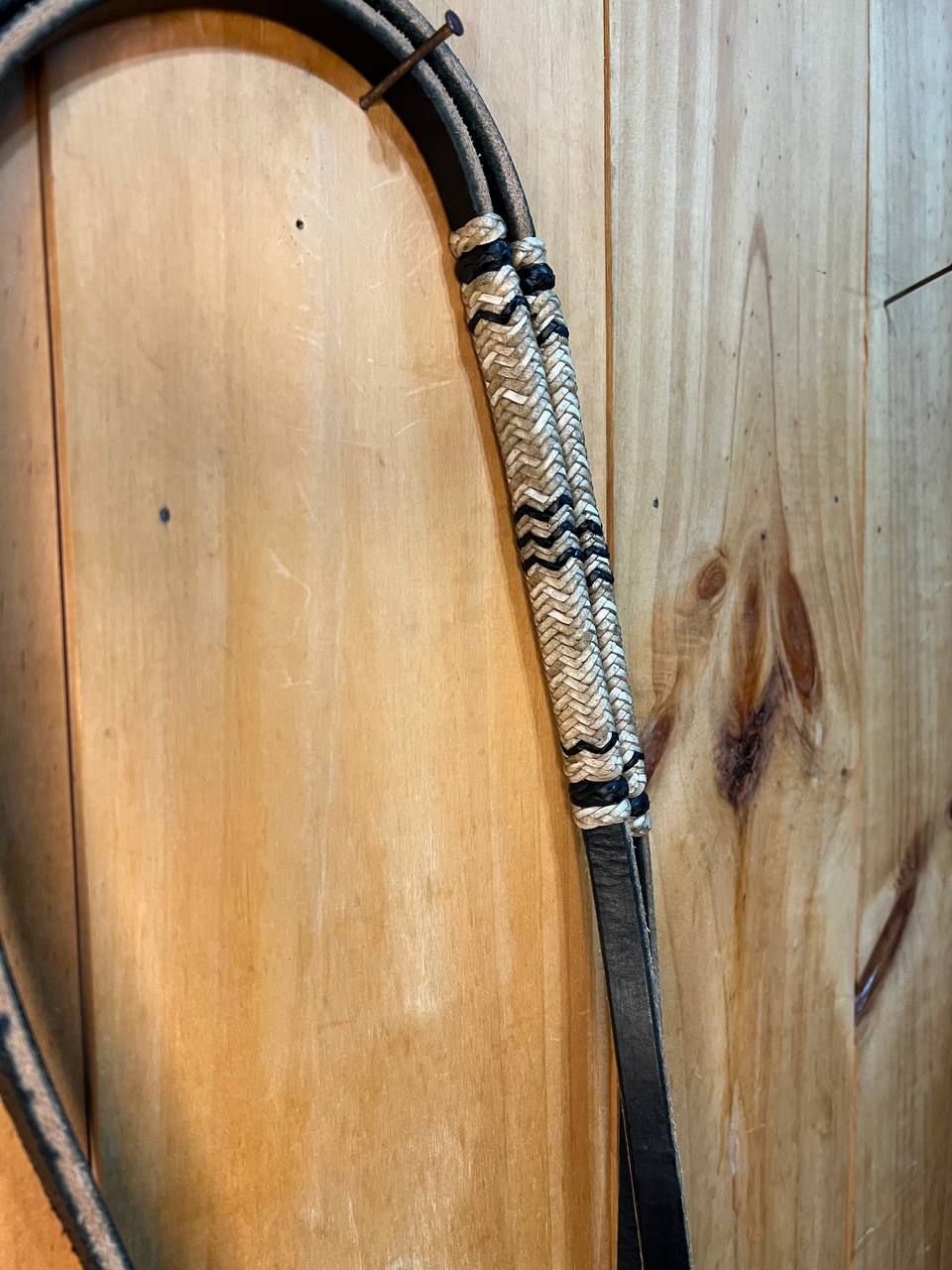 Rawhide Roping Black Harness leather reins