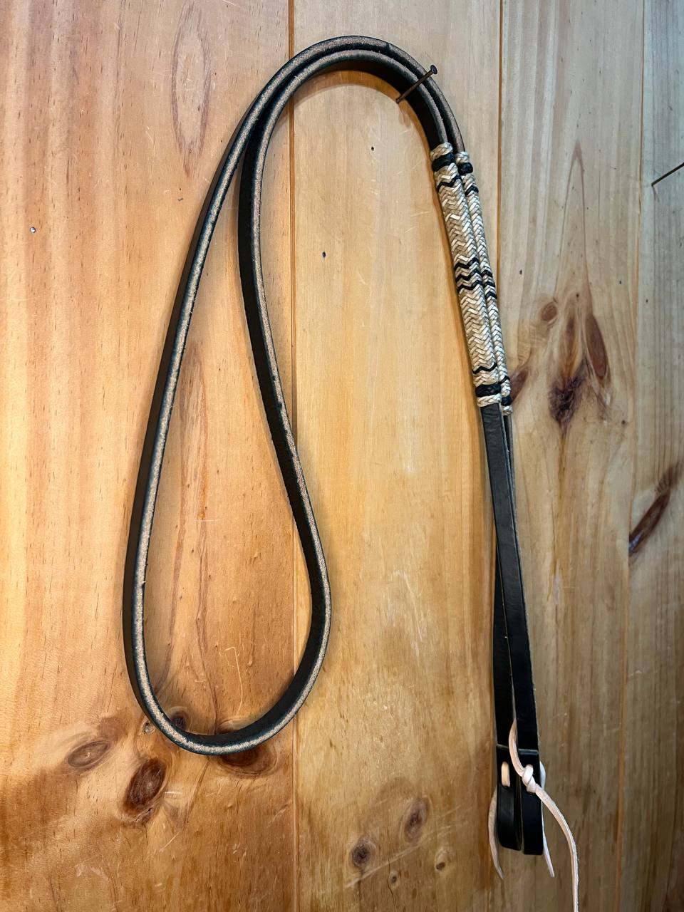 Rawhide Roping Black Harness leather reins