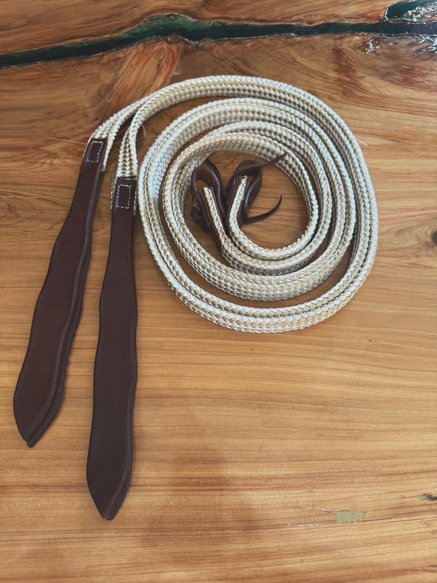 Cotton braided split reins