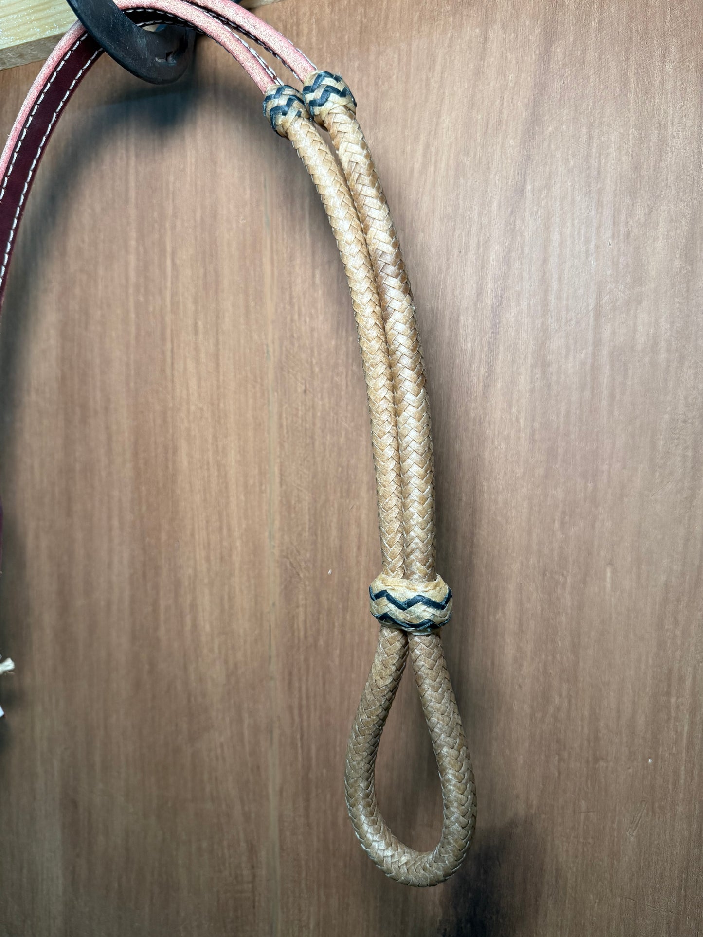 Charra leather reins with rawhide
