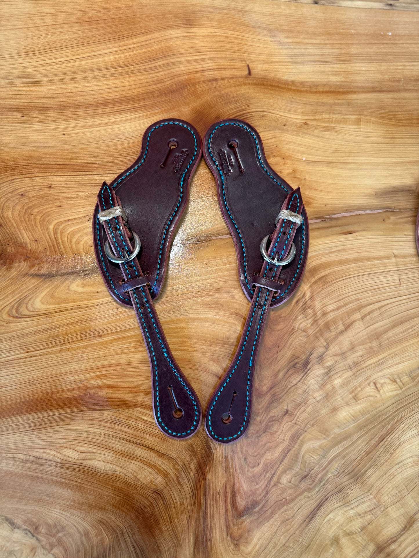 Turquoise Stitched Spurs Straps