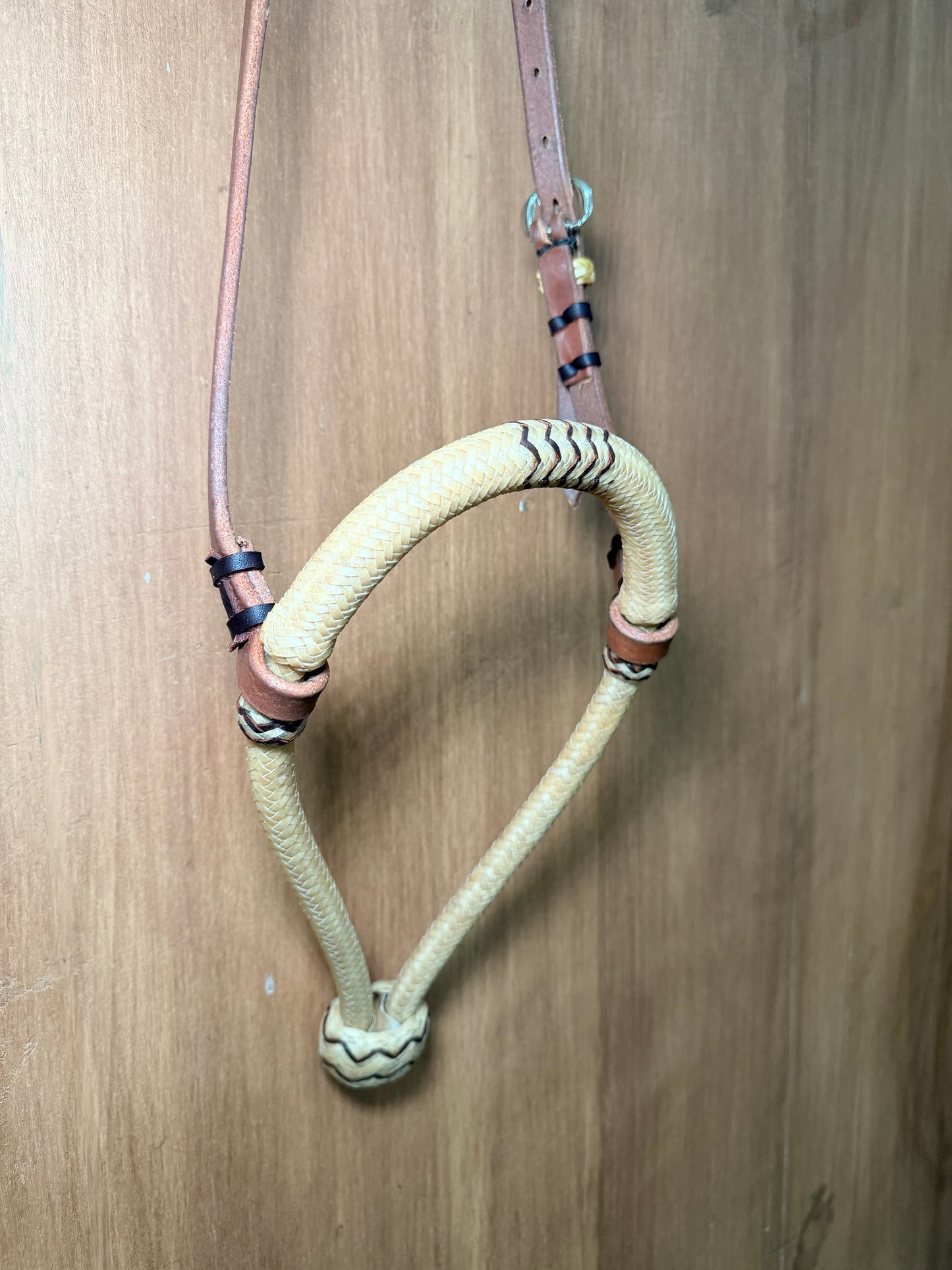 5/8” Hand-Braided Rawhide Bosal with One Ear Leather Bosal Hanger
