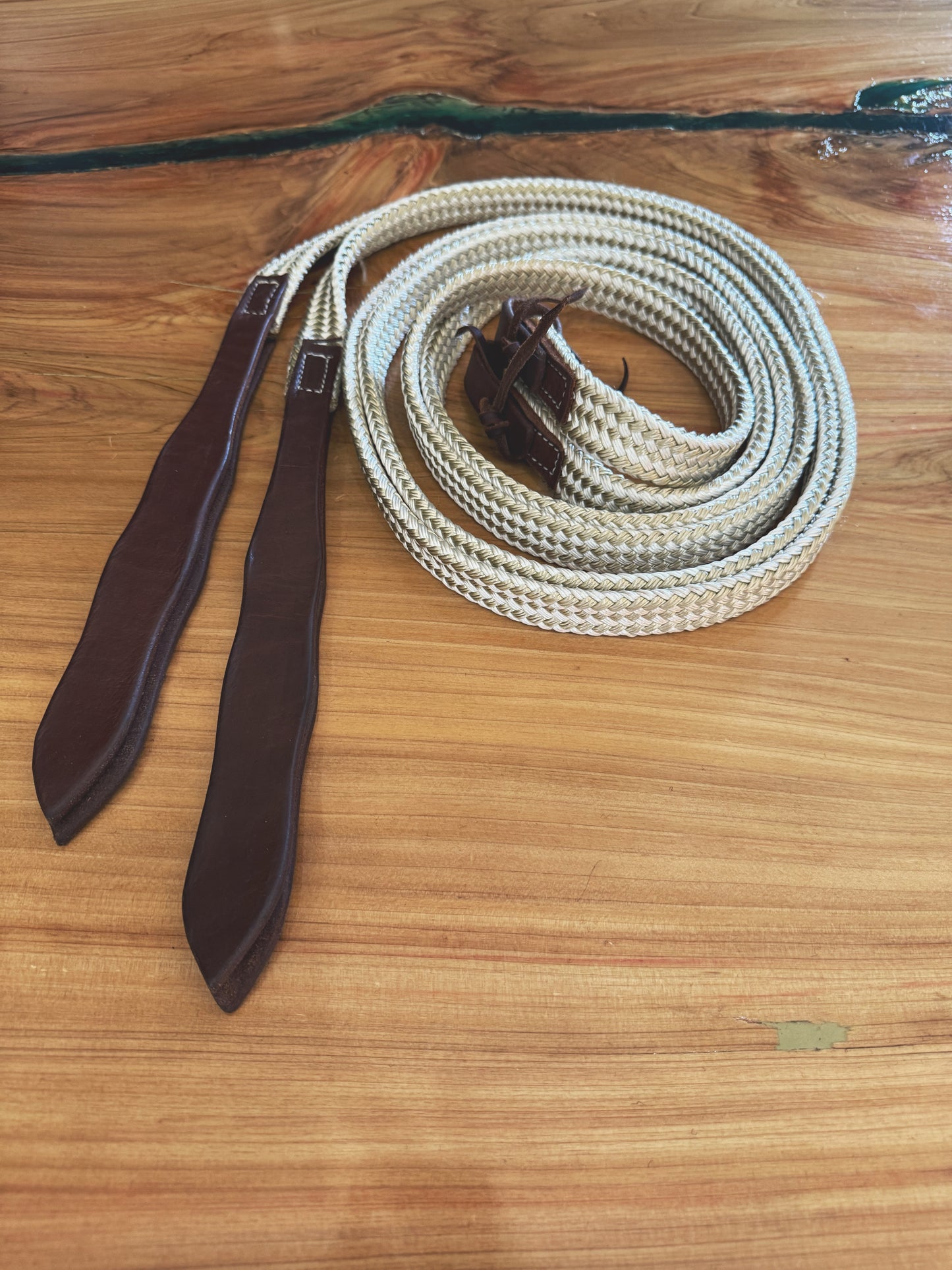 Cotton braided split reins