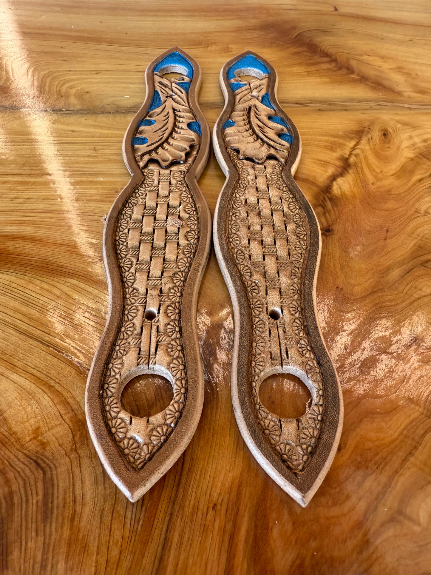 Hand-Tooled & Painted Leather Slobber Straps