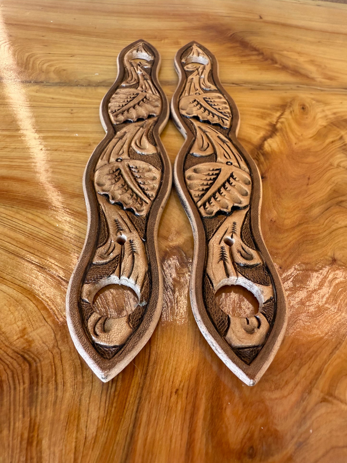 Hand-Tooled & Painted Leather Slobber Straps