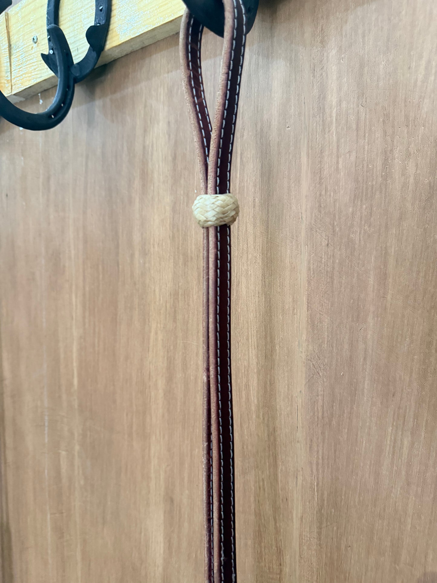 Charra leather reins with rawhide