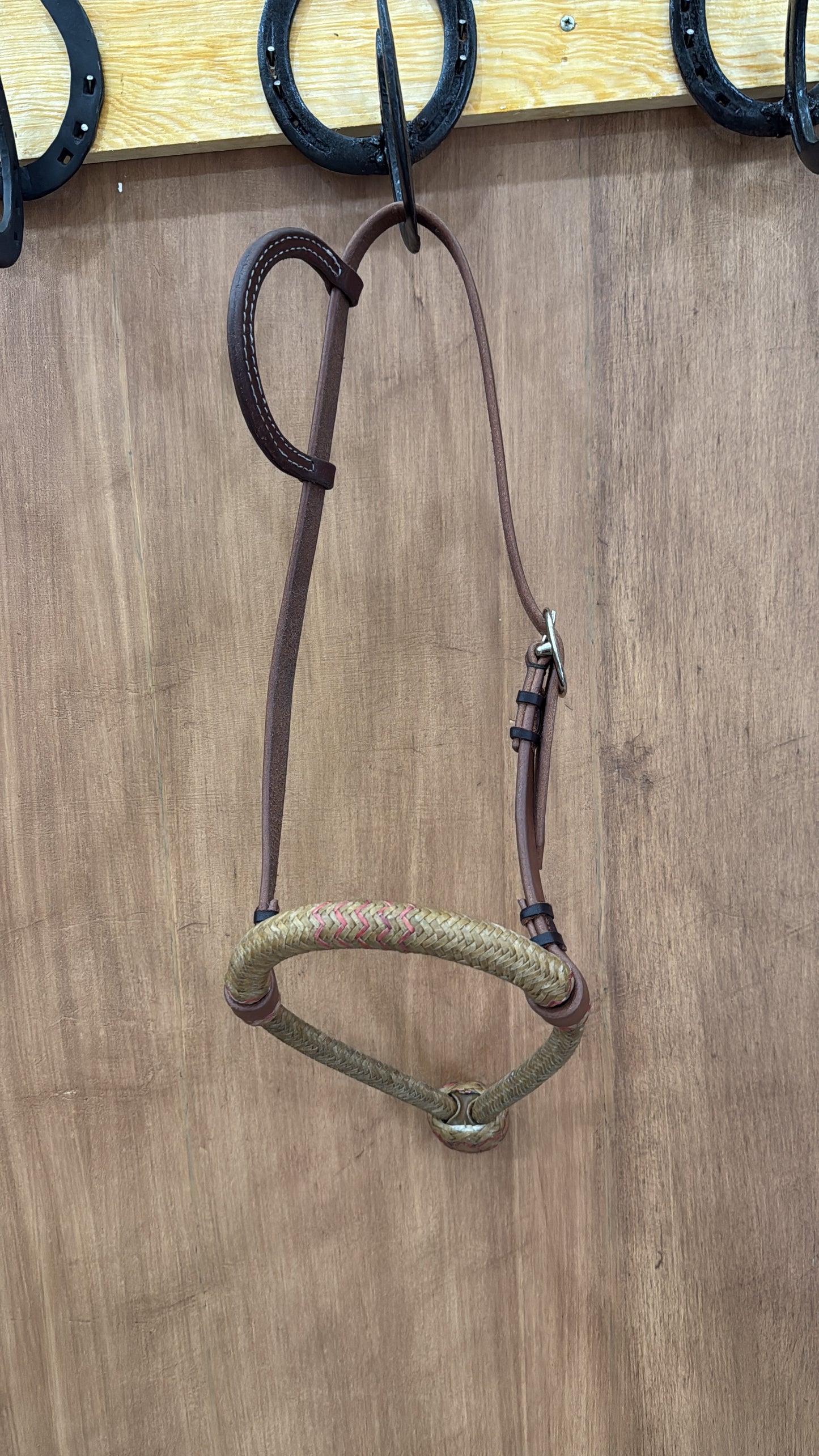 5/8” Hand-Braided Rawhide Bosal with One Ear Leather Bosal Hanger