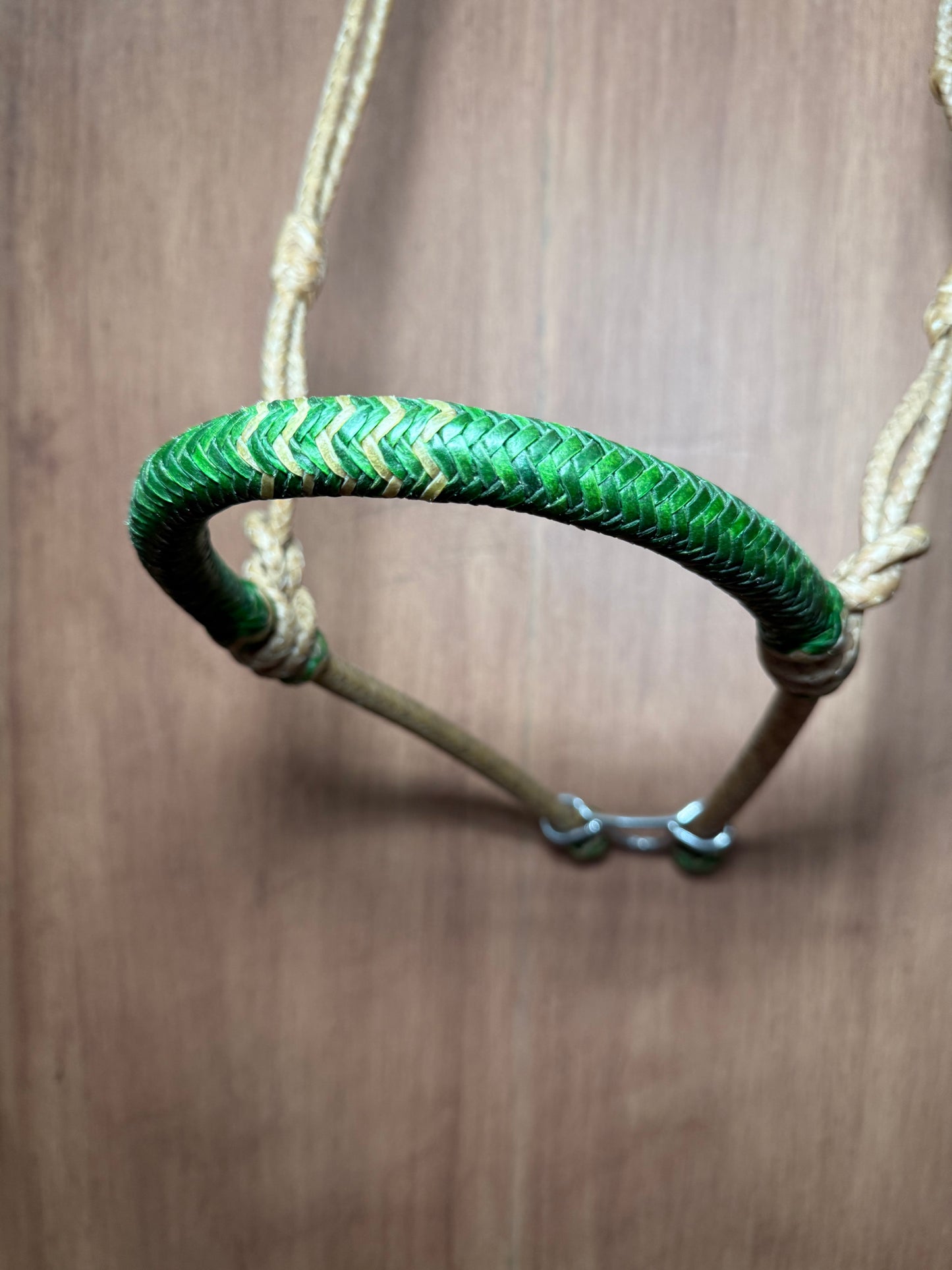 Braided Rawhide Rope Noseband with Tie-Down Ring