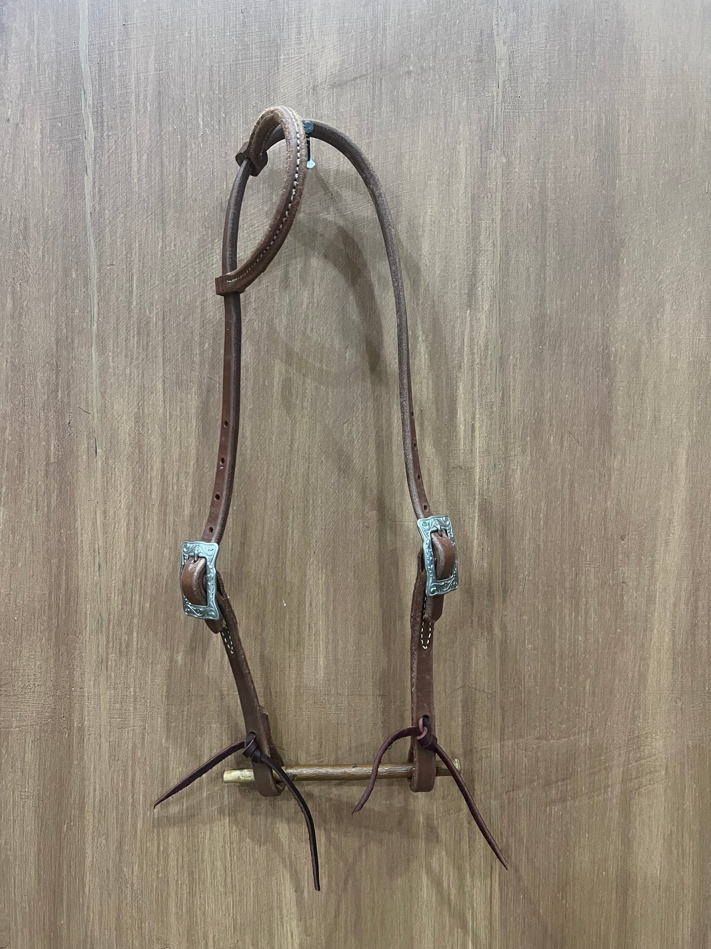 One ear two antique buckles headstall