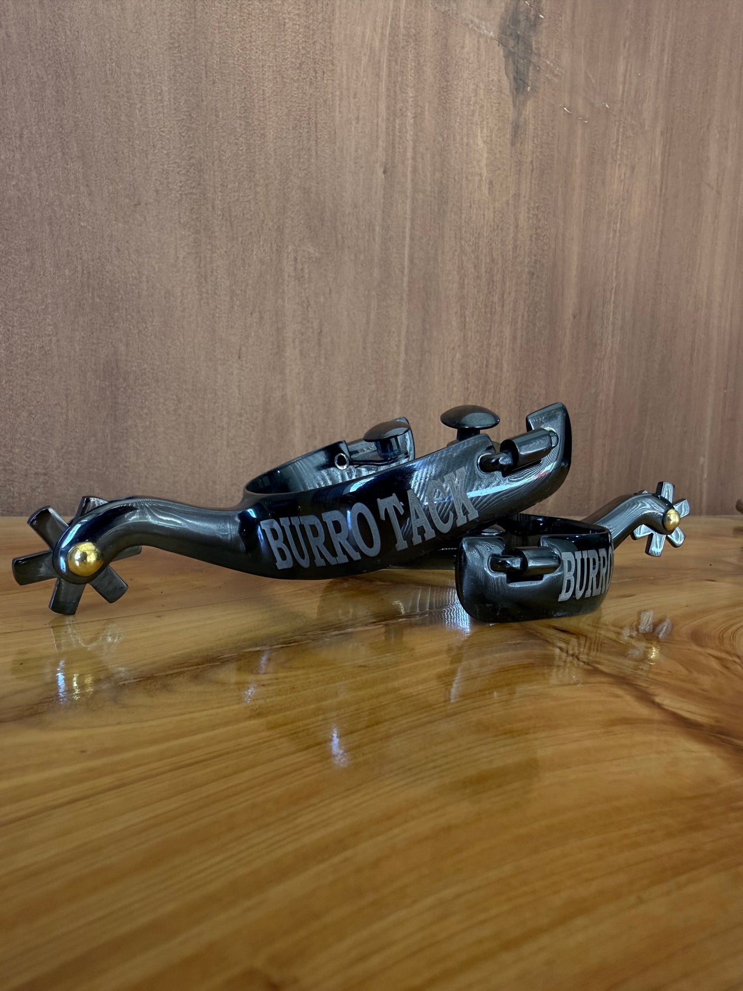 Men’s Blackened Steel Long Shank Western Spurs