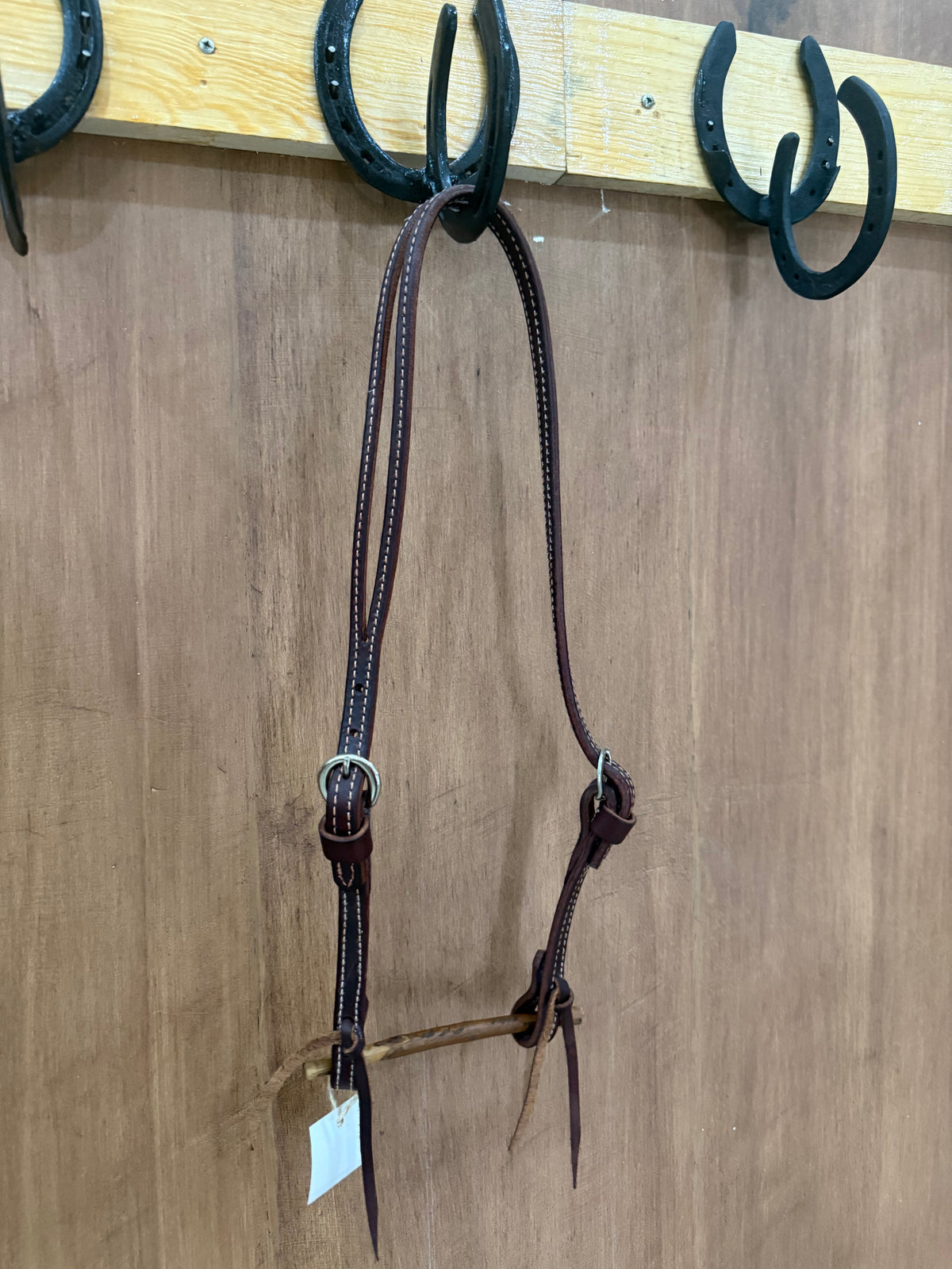 Double Buckle Stitched Leather Headstall