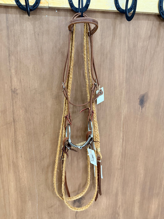 Snaffle torcido con riendas mecate