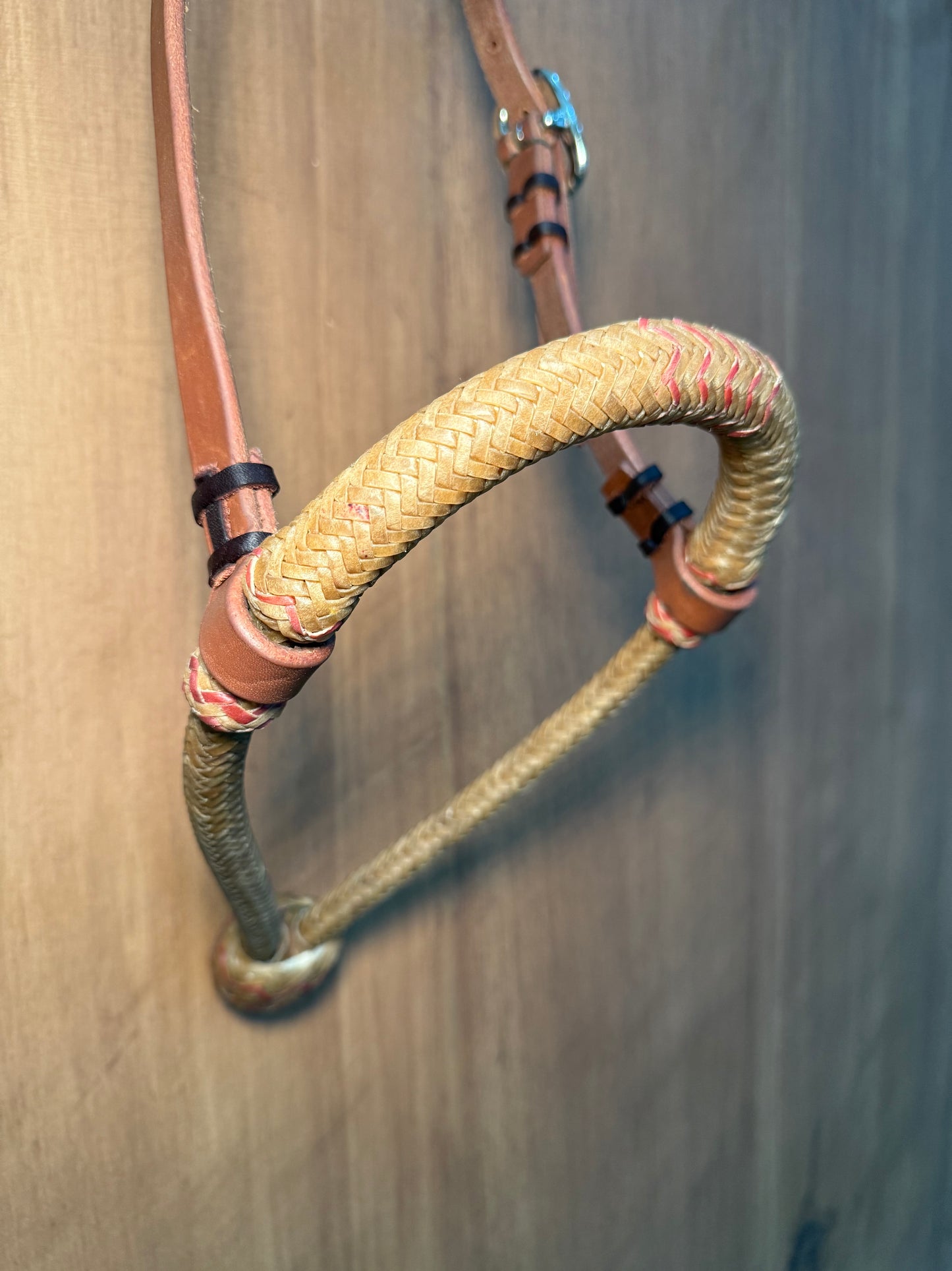 5/8” Hand-Braided Rawhide Bosal with One Ear Leather Bosal Hanger