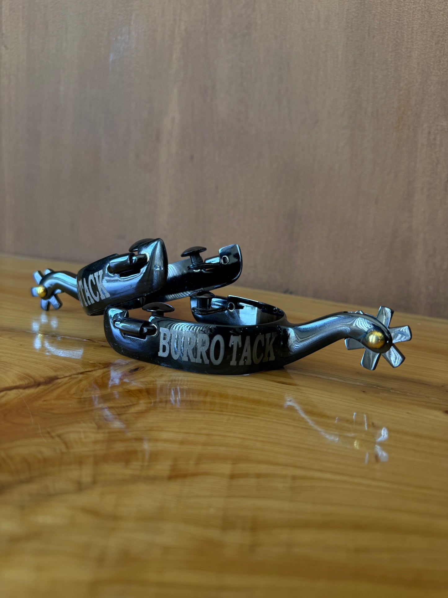 Men’s Blackened Steel Long Shank Western Spurs