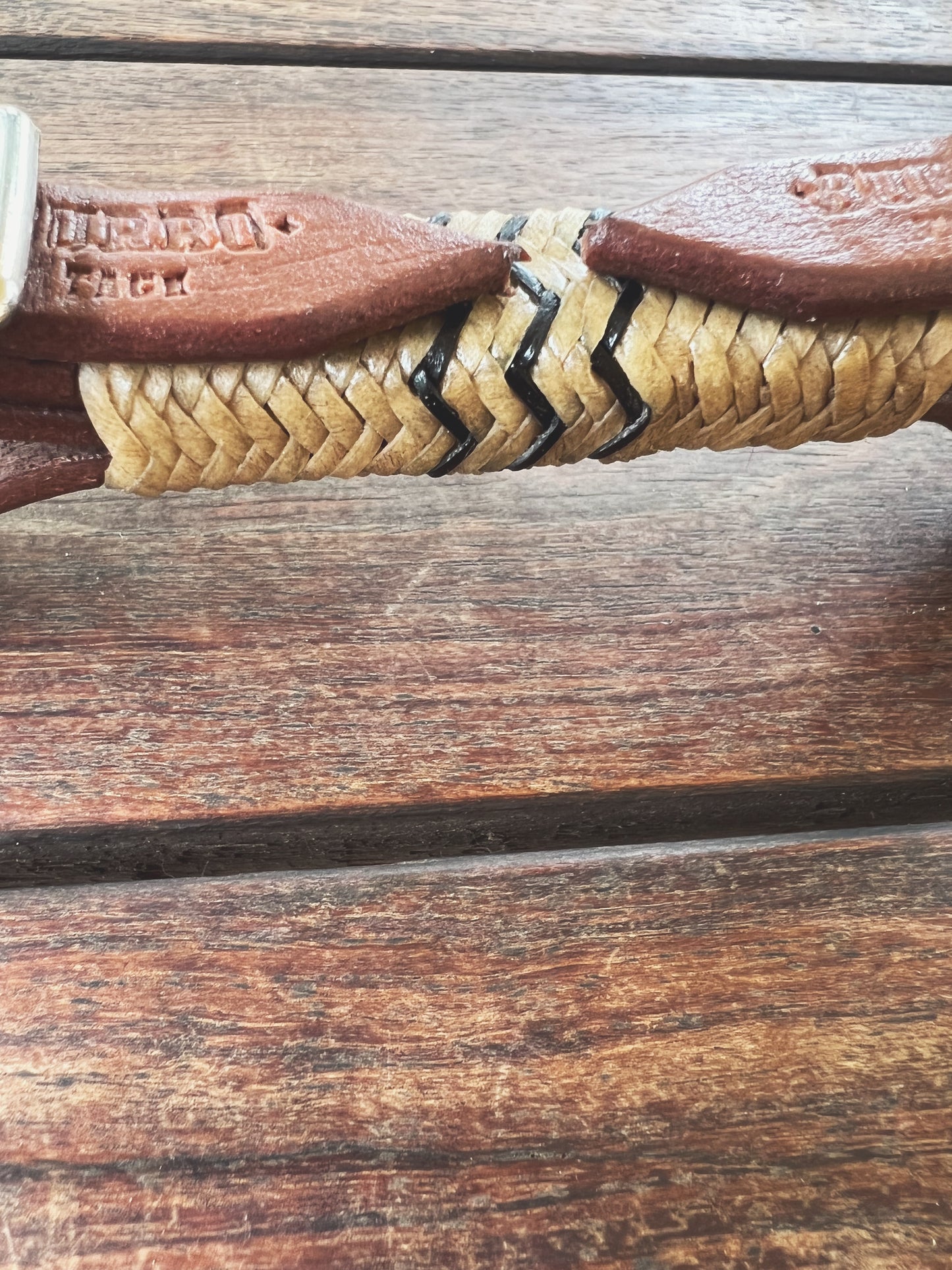 Rawhide Wrap Curb Strap Two Buckles