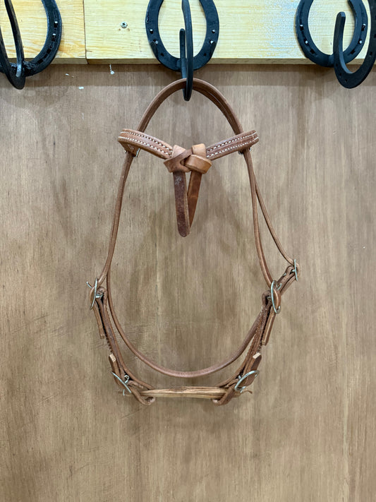Crossover headstall leather 4 buckles