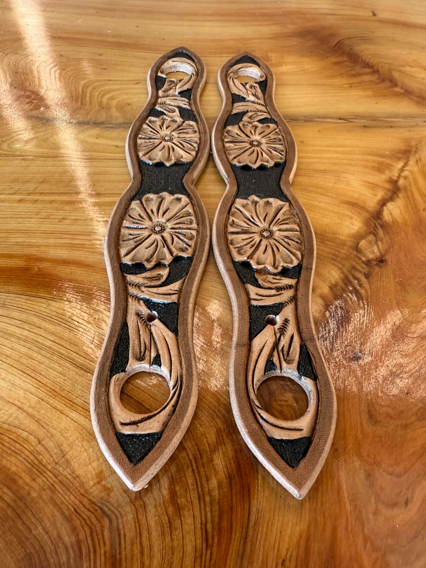 Hand-Tooled & Painted Leather Slobber Straps